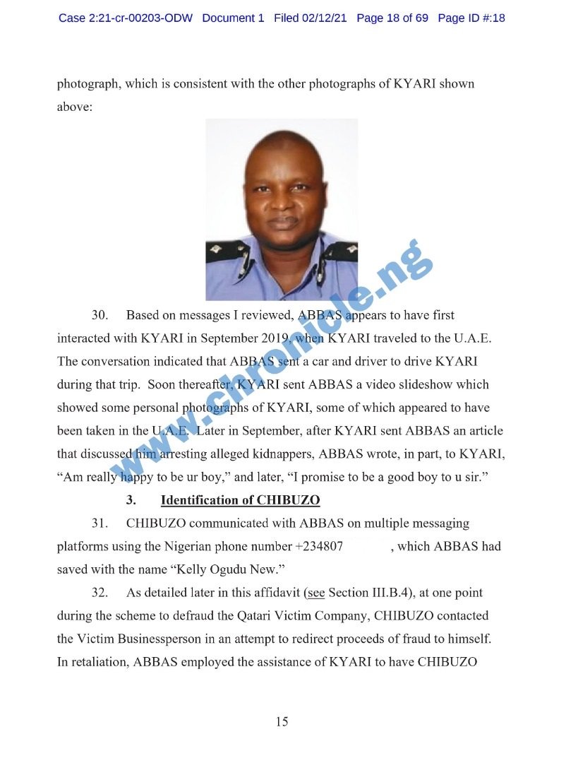 Excerpt from the court document reveals Abba Kyari's involvement with Hushpuppi
