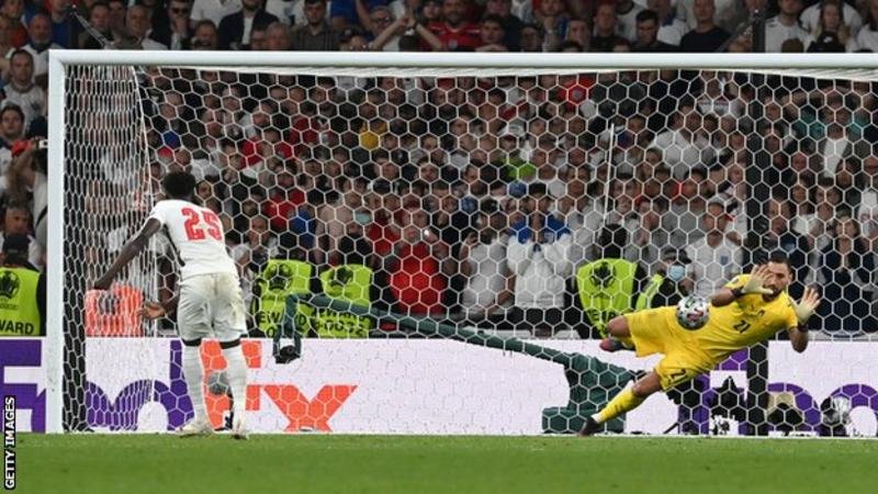 Bukayo Saka's saved penalty confirmed victory for Italy, who won a European Championship for the first time since 1968