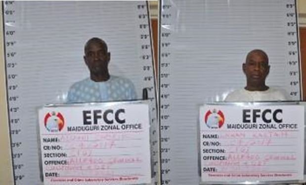 EFCC Lawal Karta and Aisami Sheriff jailed for land fraud in Maiduguri, Borno State