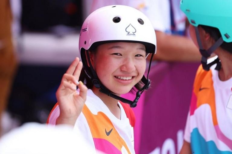 Japan's Momiji Nishiya has won her first gold medal at the age of 13