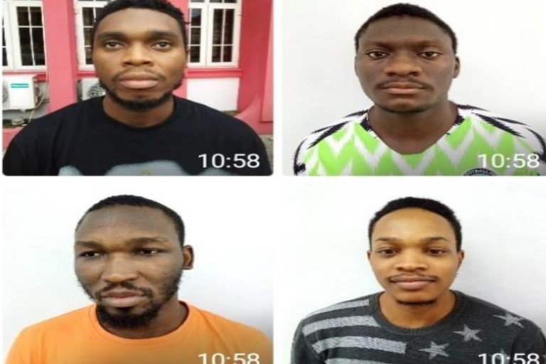 Okonkwo Chukwudi Charles, Godbless Olulu, Princewill Sunny Onyinye Otalor and Goodluck Alabo Yebiboh were convicted for internet fraud in Calabar