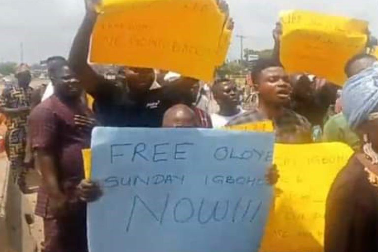 Protesters in Ibadan demand Igboho's release