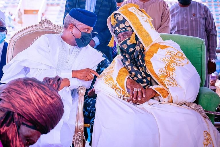 Vice President Yemi Osinbajo SAN attends the coronation of the Emir of Kano, Alhaji Aminu Ado Bayero at the Sani Abacha Stadium in Kano State