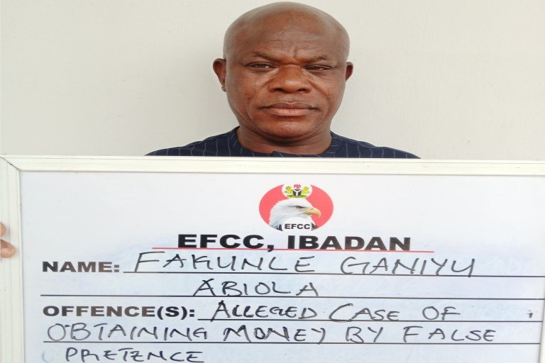 Fakunle Ganiyu Abiola was arraigned for admission scam in ibadan