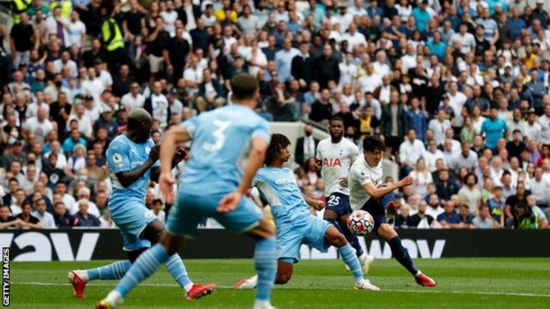 Son Heung-min has now scored in all of his four competitive matches against Manchester City at Tottenham Hotspur Stadium