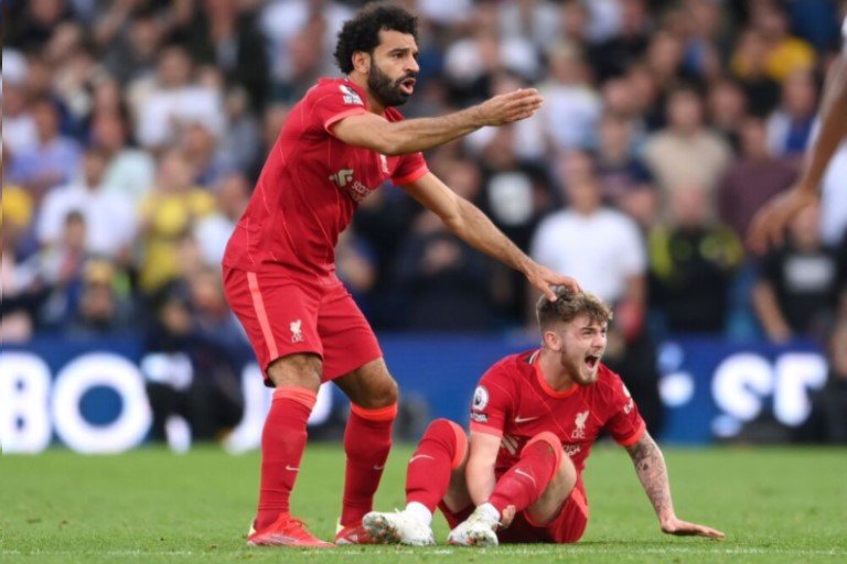 Harvey Elliot's ankle was badly broken after a tackle by Struijk