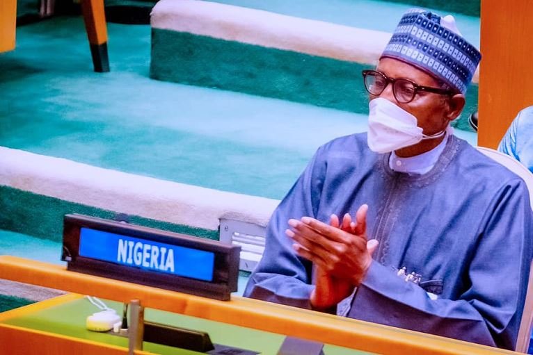 President Muhammadu Buhari at the UN General Assembly in New York