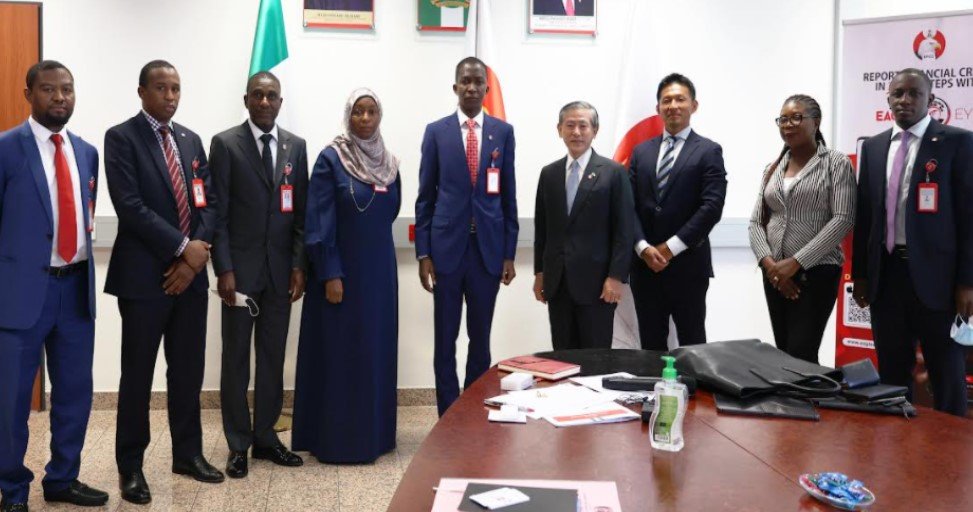 Chairman of the EFCC, Abdulrasheed Bawa and Japanese Ambassador Extraordinary and Plenipotentiary to Nigeria, Matsunaga Kazuyoshi