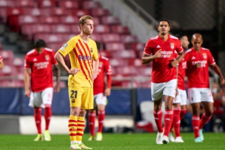 Barcelona have lost their first two opening matches in the Champions League benfica