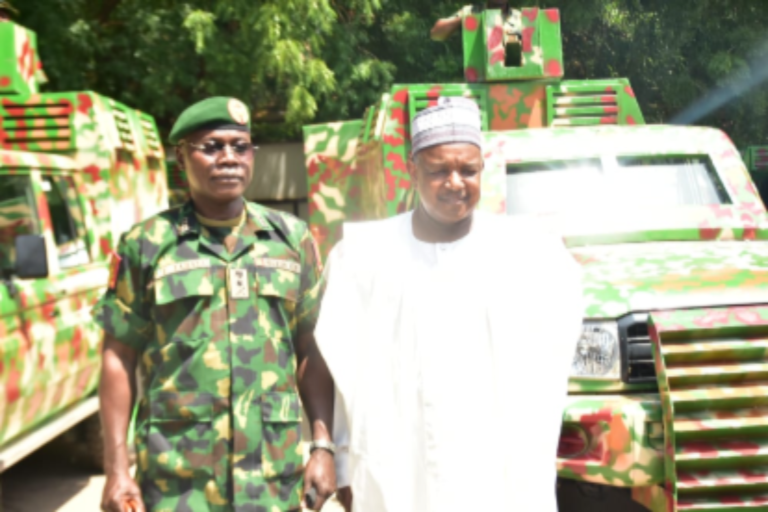 Chief of Army Staff (COAS) Lieutenant General Faruk Yahaya and Kebbi state governor Senator Abubakar Atiku Bagudu
