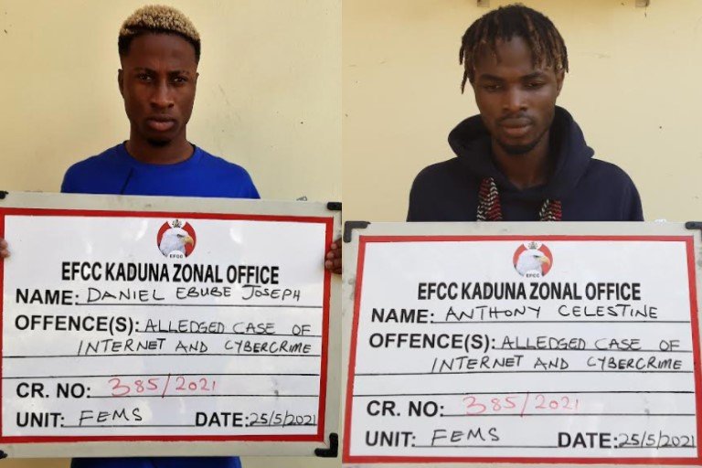 Daniel Ebube Joseph and Anthony Celestine were convicted for Bitcoin scam in Kaduna