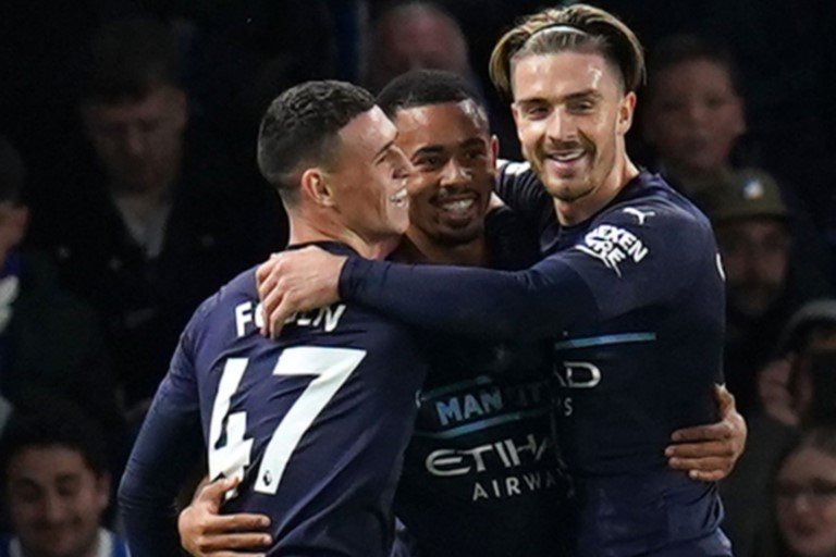 Phil Foden scored twice in Man City's 4-1 win at Brighton