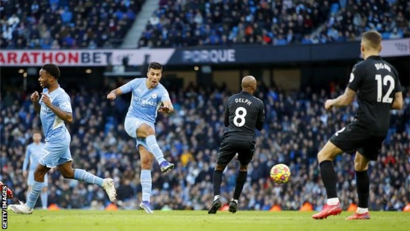 All four of Rodri's open-play goals in the Premier League have been strikes from outside the box Everton