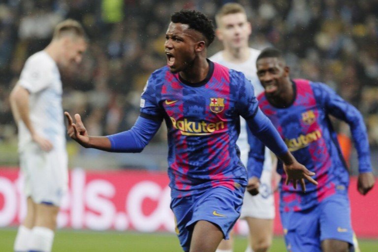 Barcelona's Ansu Fati holds the record for being the youngest goalscorer in the Champions League after netting against Inter Milan aged 17 years 40 days in December 2019