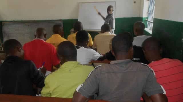 Inmates at the Jos Correctional Centre taking lessons ahead of their SSCE/NECO examination