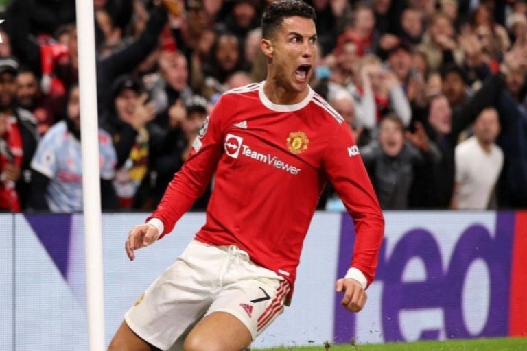 Ronaldo scored twice for Man Utd