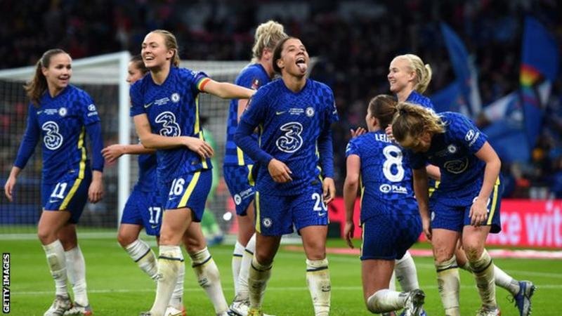 Chelsea won the WSL title and the League Cup last season before securing the FA Cup at Wembley