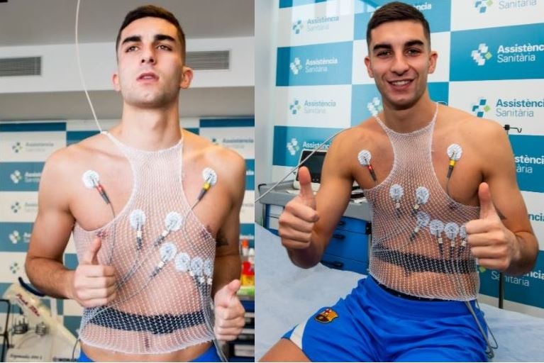 Ferran Torres undergoing his medical at Barcelona