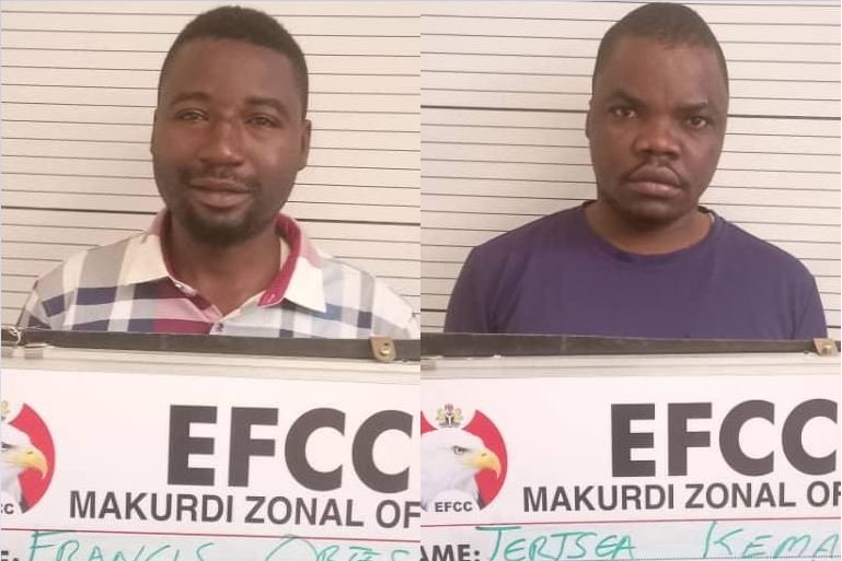 Francis Orterse and Tertsea Kema arrested for fraud in Maiduguri, Benue State