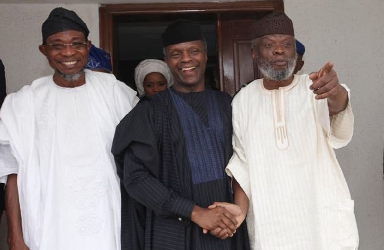 Minister of Interior, Ogbeni Rauf Aregbesola; Vice President Yemi Osinbajo and Senator Olusola Adeyeye