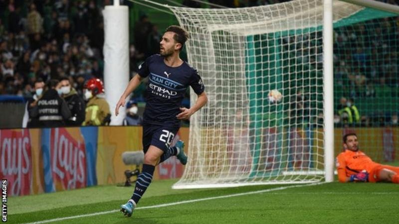 Bernardo Silva took his tally of goals for the season to 10 with his double in Portugal