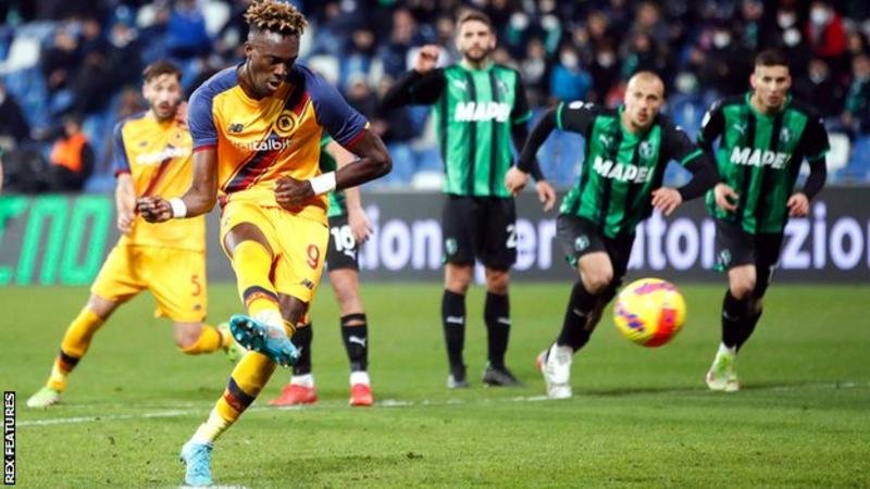 Tammy Abraham scored Roma's opener from the penalty spot