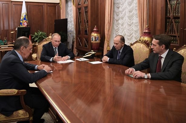 President Putin meets with Sergei Lavrov Sergei Naryshkin & Alexander Bortnikov