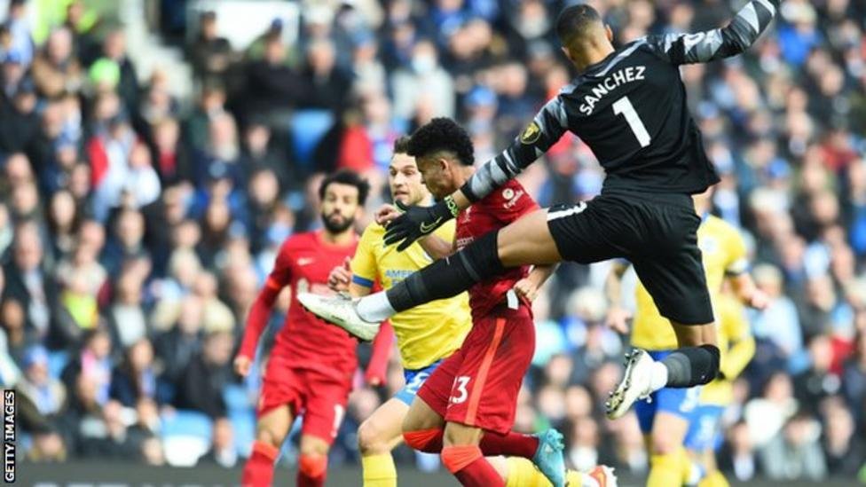 Luis Diaz and Mohamed Salah scored as Liverpool beat Brighton