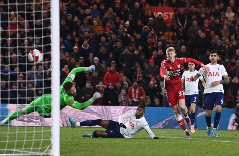 Josh Coburn scored a late goal as Middlesbrough stun Tottenham in the FA Cup