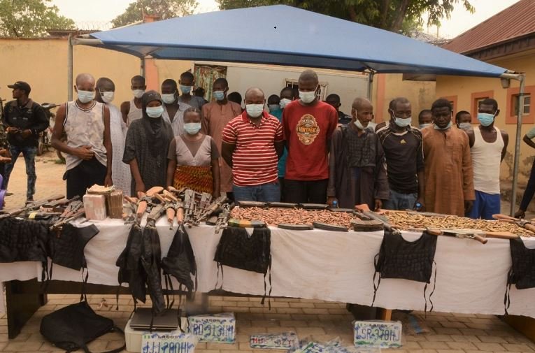 Police parade suspects involved in banditry, kidnapping, armed robbery, murder and other crimes