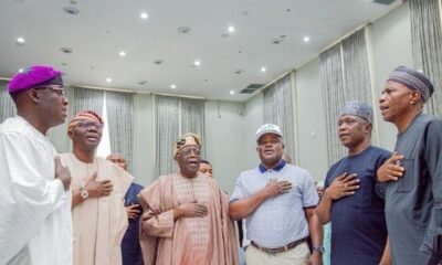 Asiwaju Bola Tinubu at a one-day parley held for serving Speakers and former Speakers and deputies held in Lagos