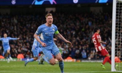 Kevin De Bruyne's opener for City after a lovely Phil Foden assist