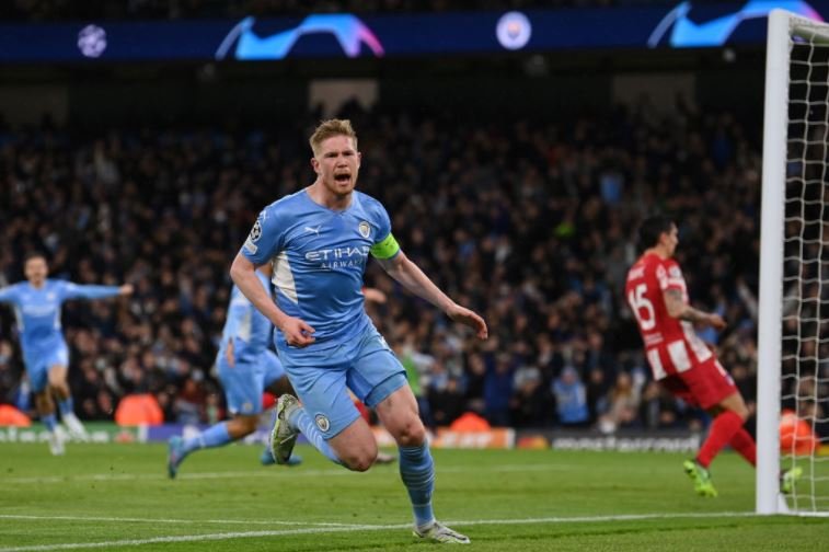 Kevin De Bruyne's opener for City after a lovely Phil Foden assist