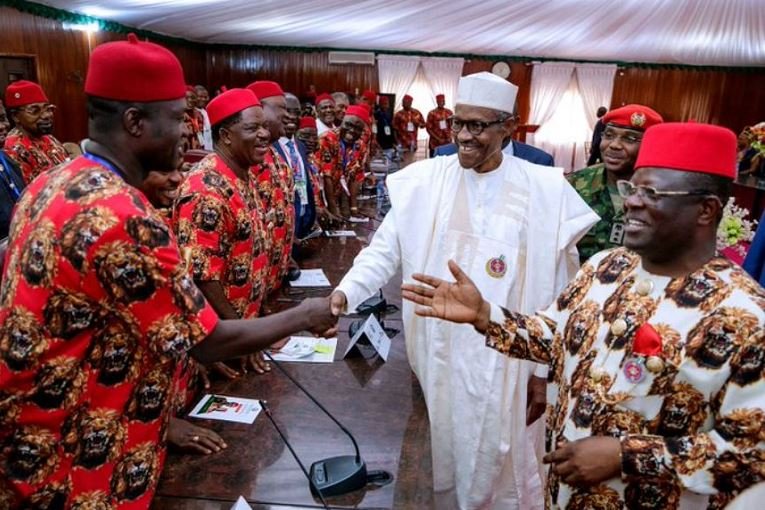 Governor Dave Umahi of Ebonyi State hosted President Muhammadu Buhari to a meeting with South East leaders