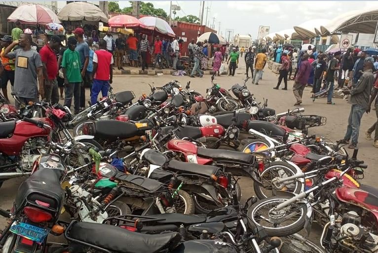 Lagos Taskforce raid commercial motorcycles (Okada) riders in Lekki