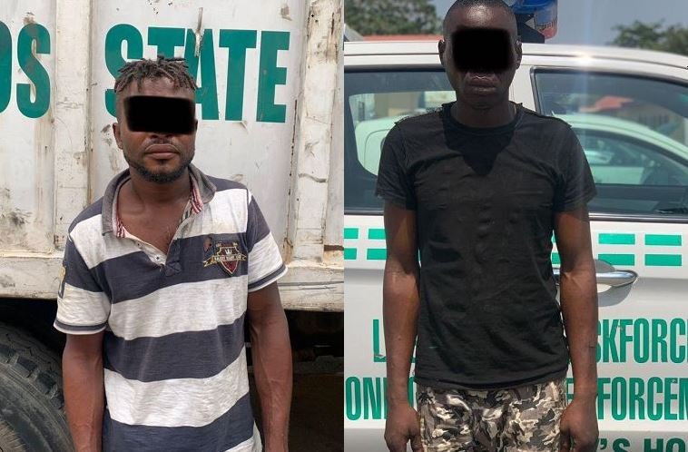 Lagos Taskforce arrested Elias Marcus and Yahaya Usman for impersonation and Okada theft