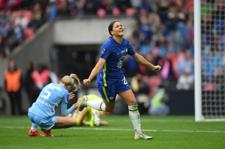 Sam Kerr has scored in each of Chelsea's past three domestic cup finals