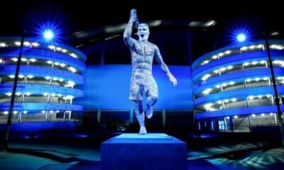 Sergio Aguero's statue unveiled outside the Etihad Stadium