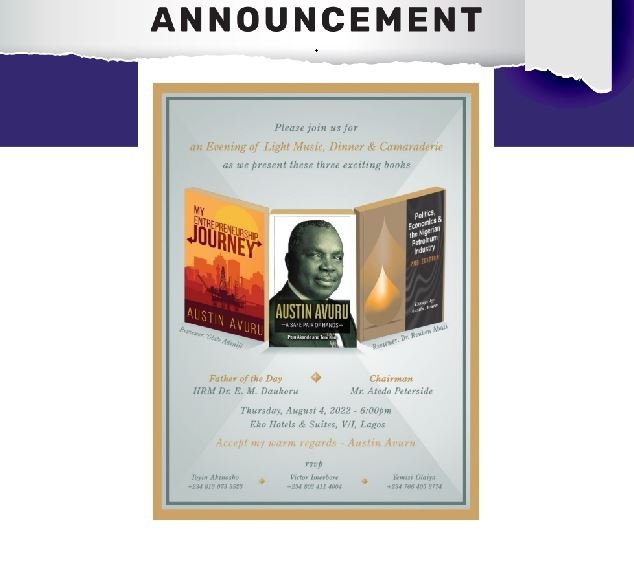Austin Avuru book launch and retirement dinner