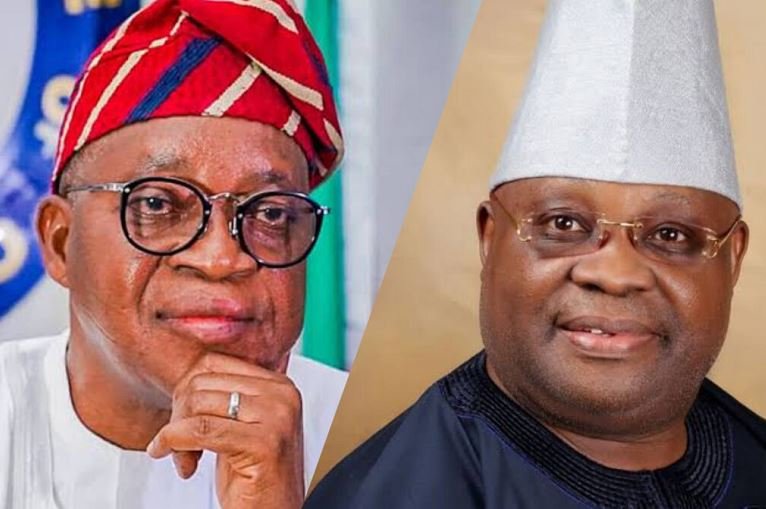 Governor Adegboyega Oyetola and Senator Ademola Adeleke