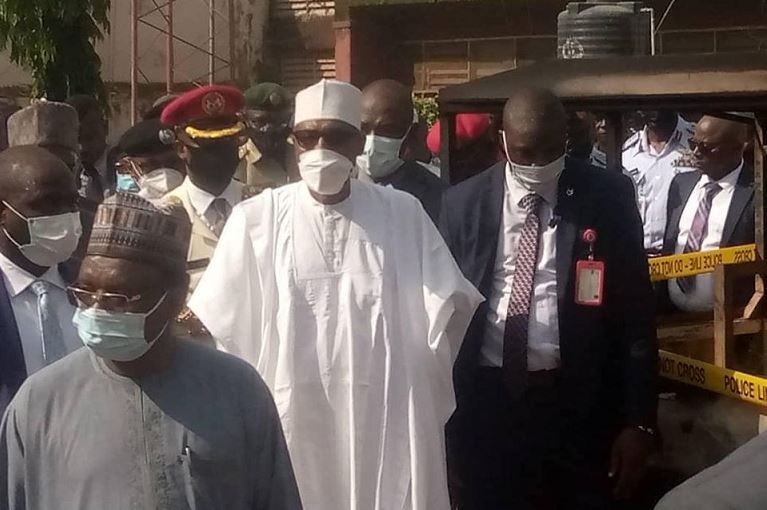 President Muhammadu Buhari visits Kuje prison after attack