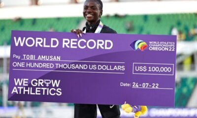 Tobi Amusan bags $100,000 for breaking the world record in 100m hurdles