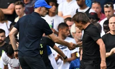 Chelsea manager Thomas Tuchel and Spurs coach Antonio Conte squabble over hand shake after the final whistle