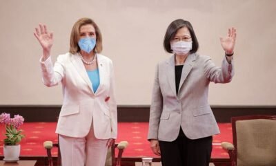 US House of Representatives Speaker Nancy Pelosi attends a meeting with Taiwan President Tsai Ing-wen at the presidential office in Taipei, Taiwan August 3, 2022. Taiwan Presidential Office