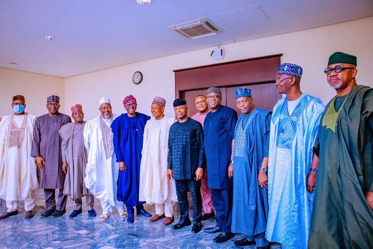 Vice President Yemi Osinbajo receives APC governors to his office at the presidential villa in Abuja on Tuesday