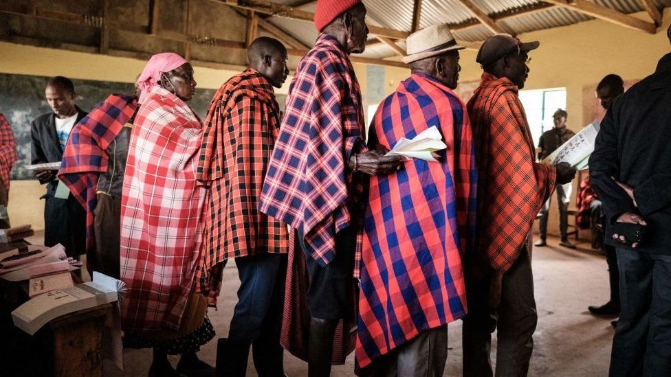 Voters have been queuing since early in the morning at polling stations across Kenya