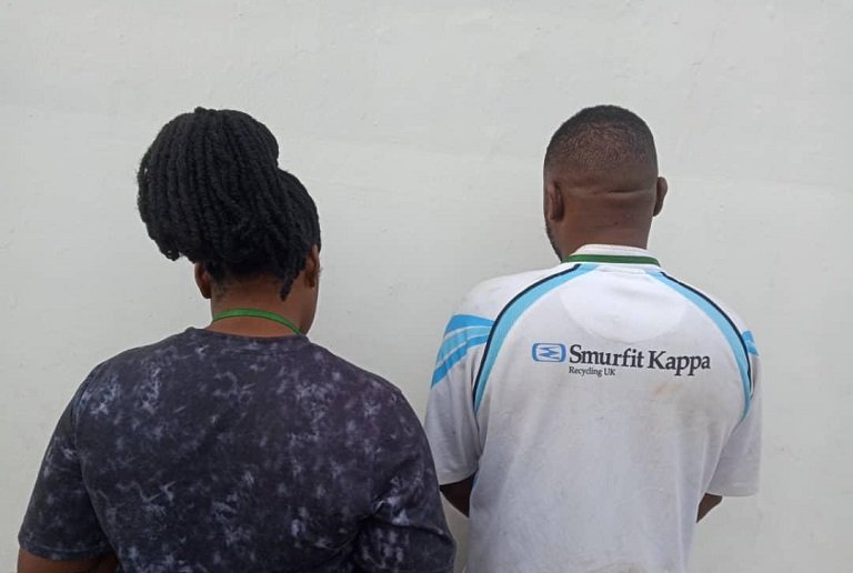 EFCC has arrested Aladenusi Adegboyeyega Ayodeji and Aladenusi Omowunmi Sadiat (a.k.a Bonnie and Clyde)