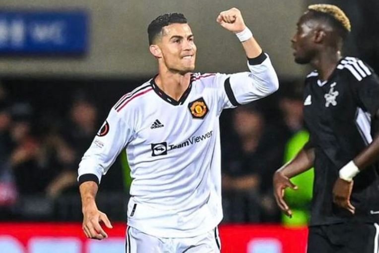 Cristiano Ronaldo scored his first Europa League goal against Sheriff Tarispol
