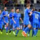 Italy celebrates goal against England