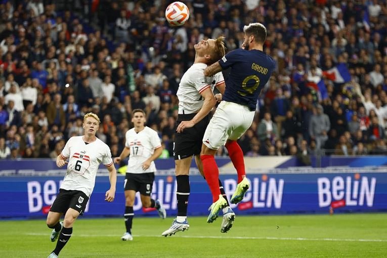 Olivier Giroud headed France's second goal to close in on Thierry Henry's 51 goals for the national team